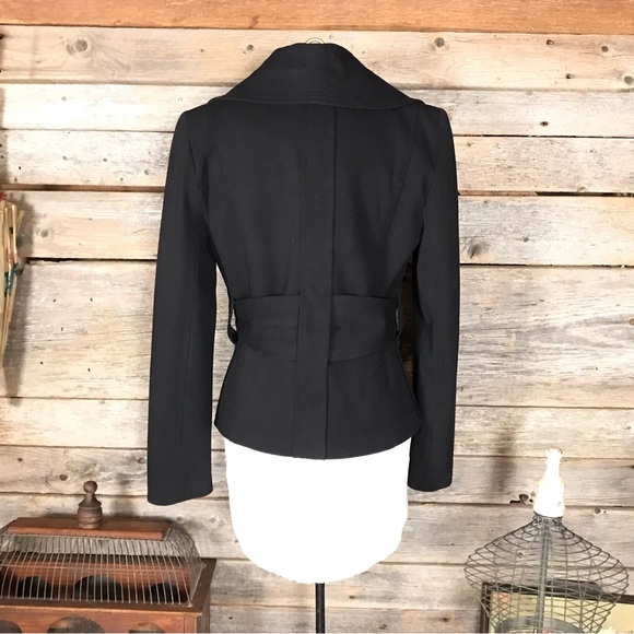 Willi Smith Black Blazer Jacket with wide Quilted Collar - Picture 2 of 15